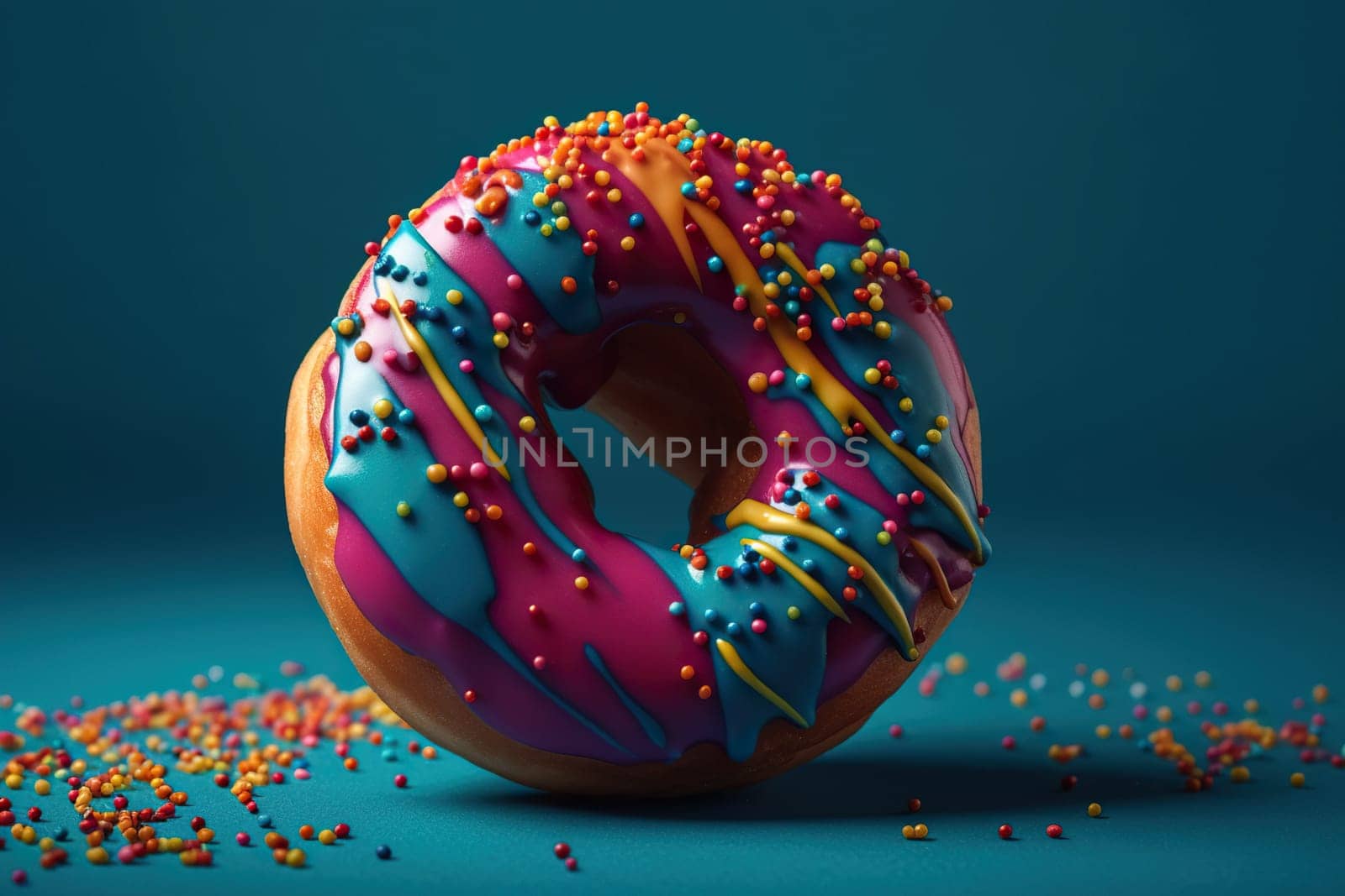 Delicious Colorful Sweet Donut With Color Icing by tan4ikk1