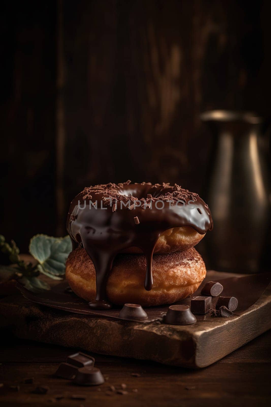 Delicious Sweet Donut With Chocolate And Candies On A Table