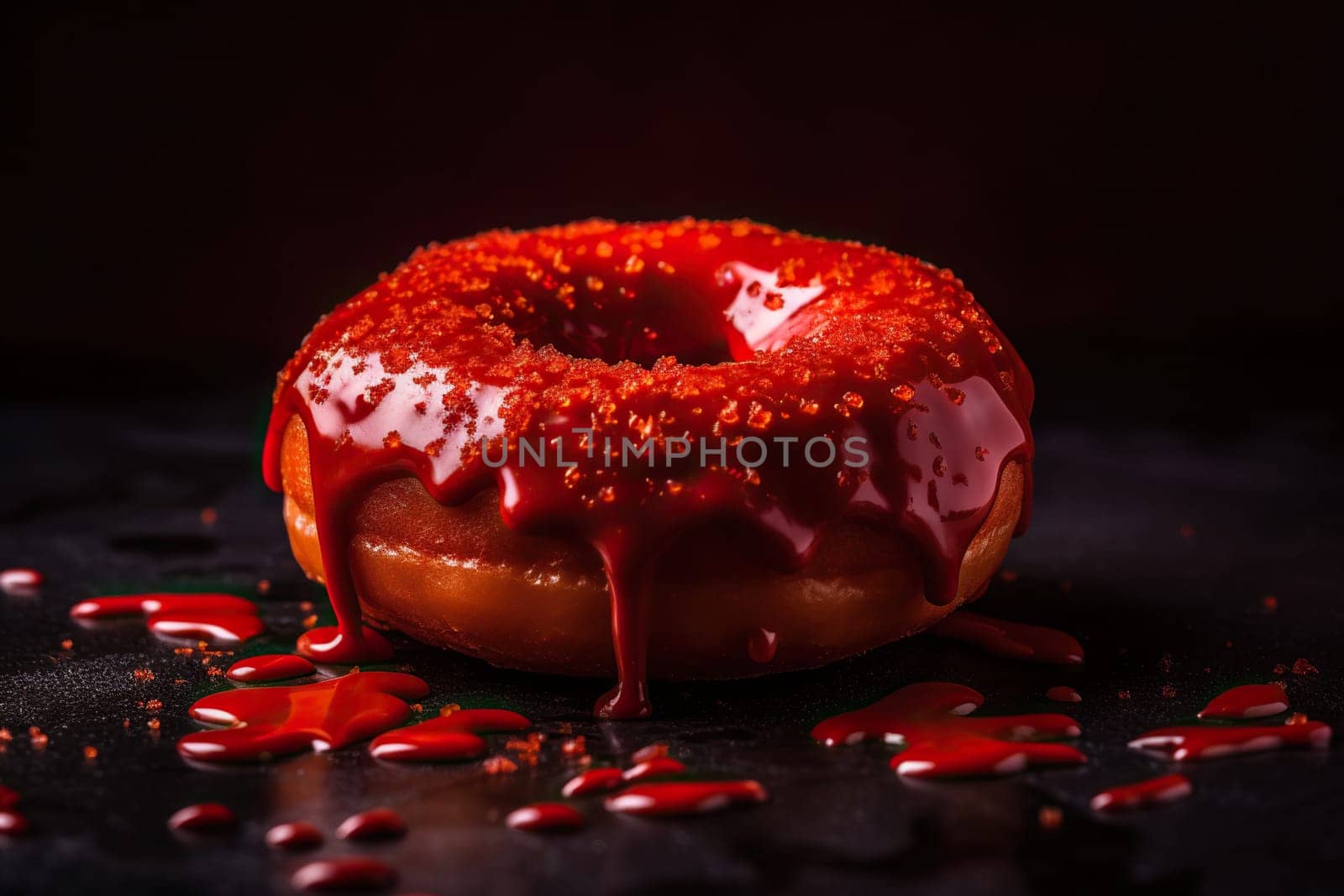 Delicious Sweet Donut With Red Strawberry Icing by tan4ikk1