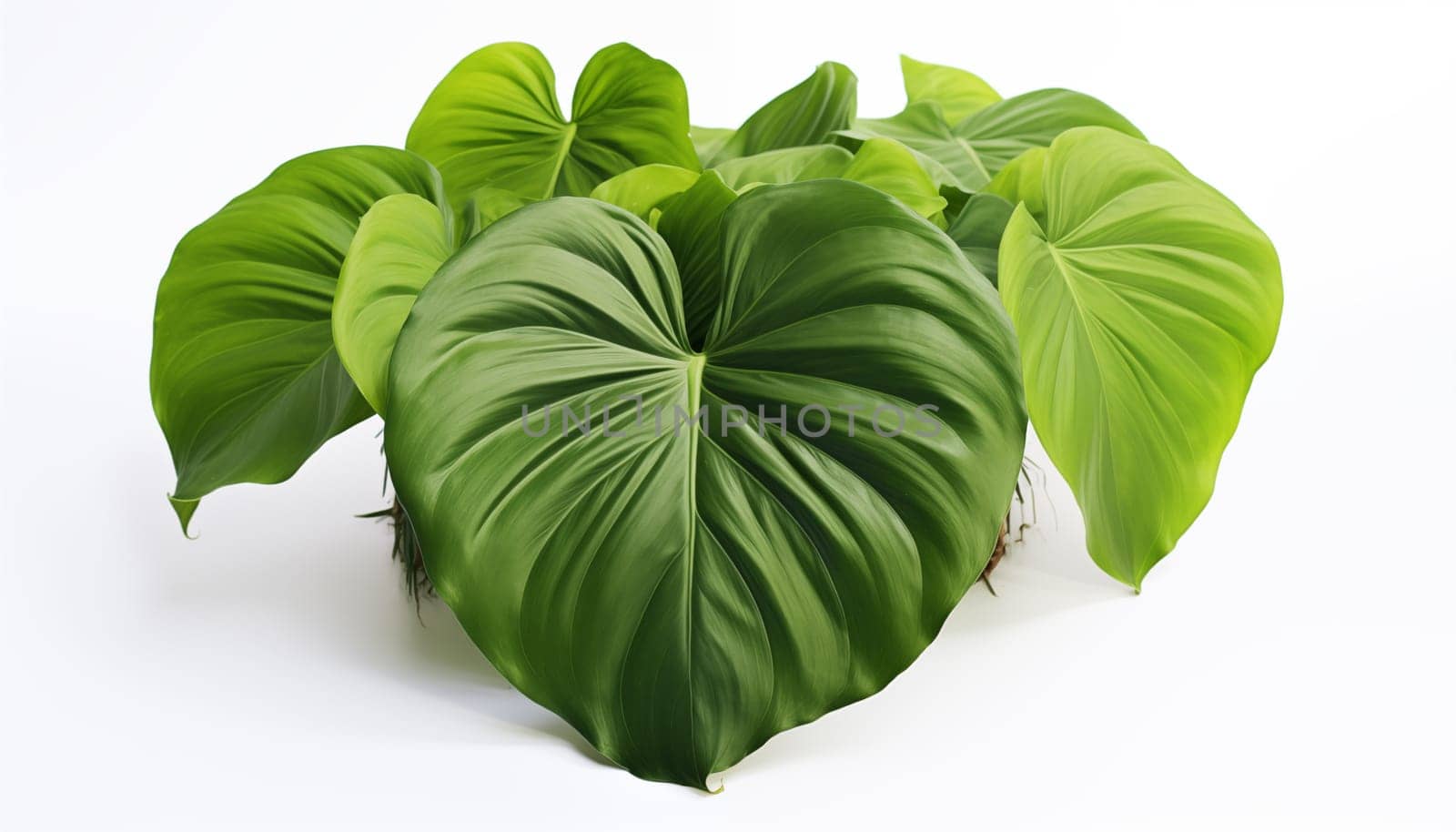 Elephant Ear, Exotic tropical leaves, isolated, white background. by Nadtochiy