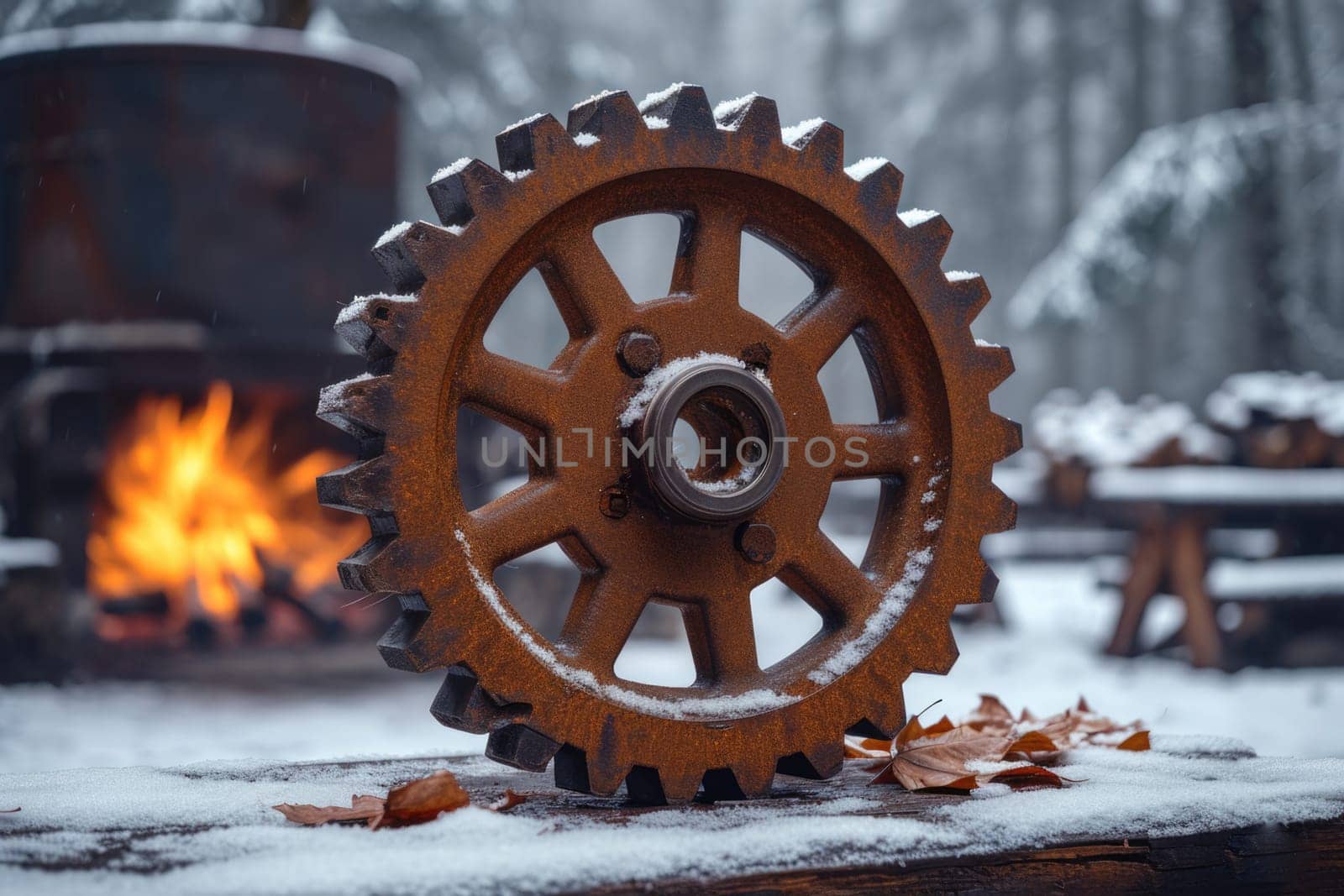 Details The gear is made of metal. Mechanical gears made of steel.