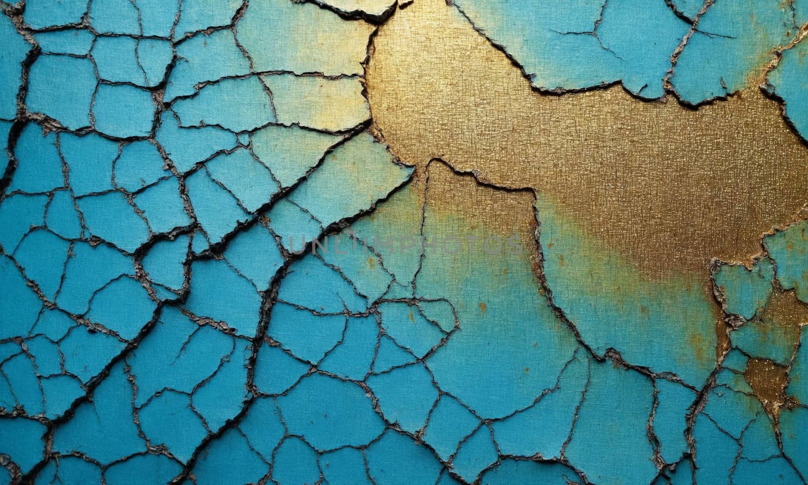 Old cracked blue paint on a wall. Abstract background for design
