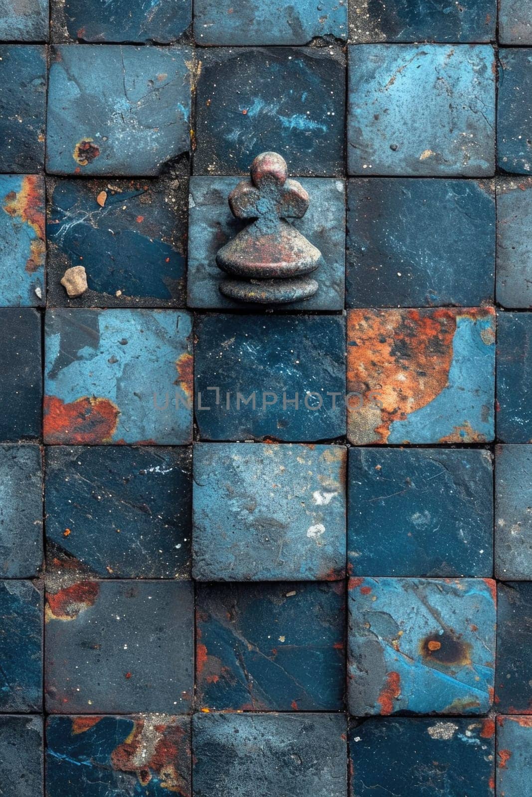 textured metal squares of bronze color with scuffs. Texture. Background by Lobachad