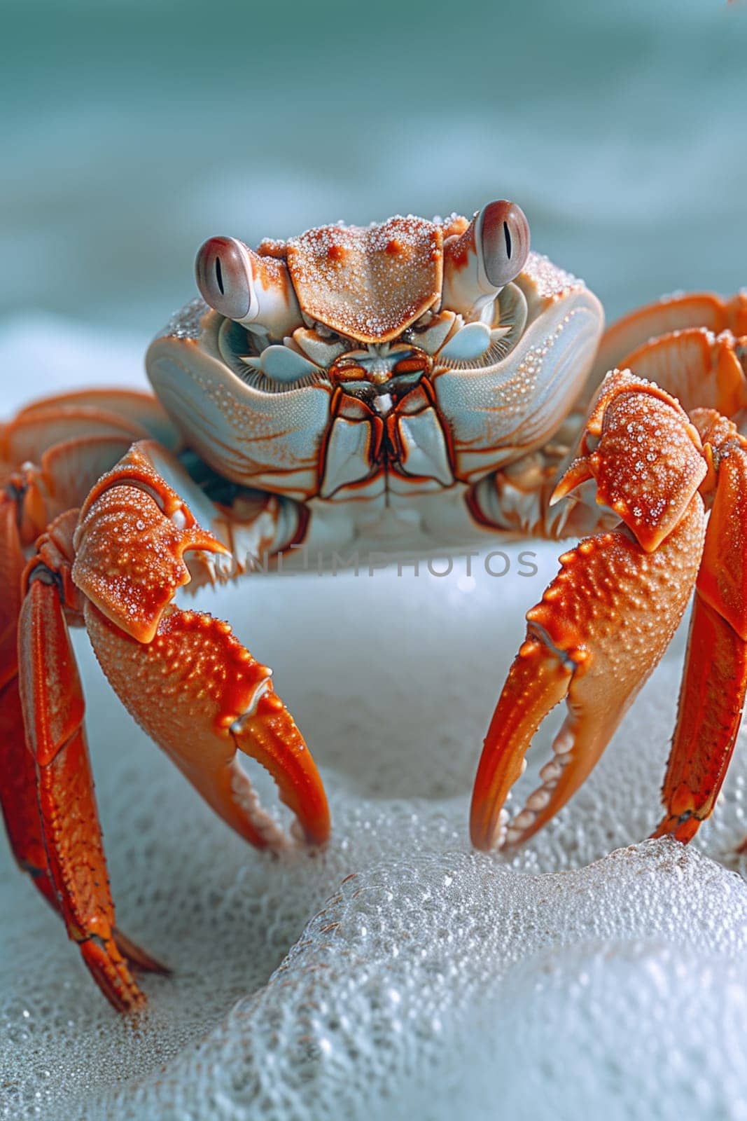 Close-up of a large crab in its natural habitat by Lobachad