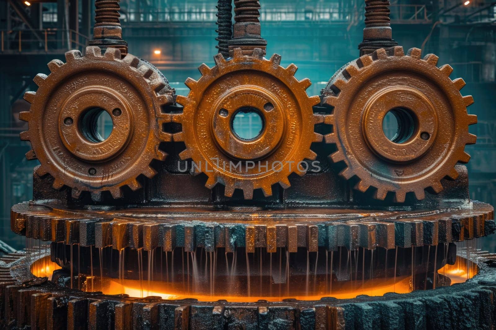 Details The gear is made of metal. Mechanical gears made of steel.