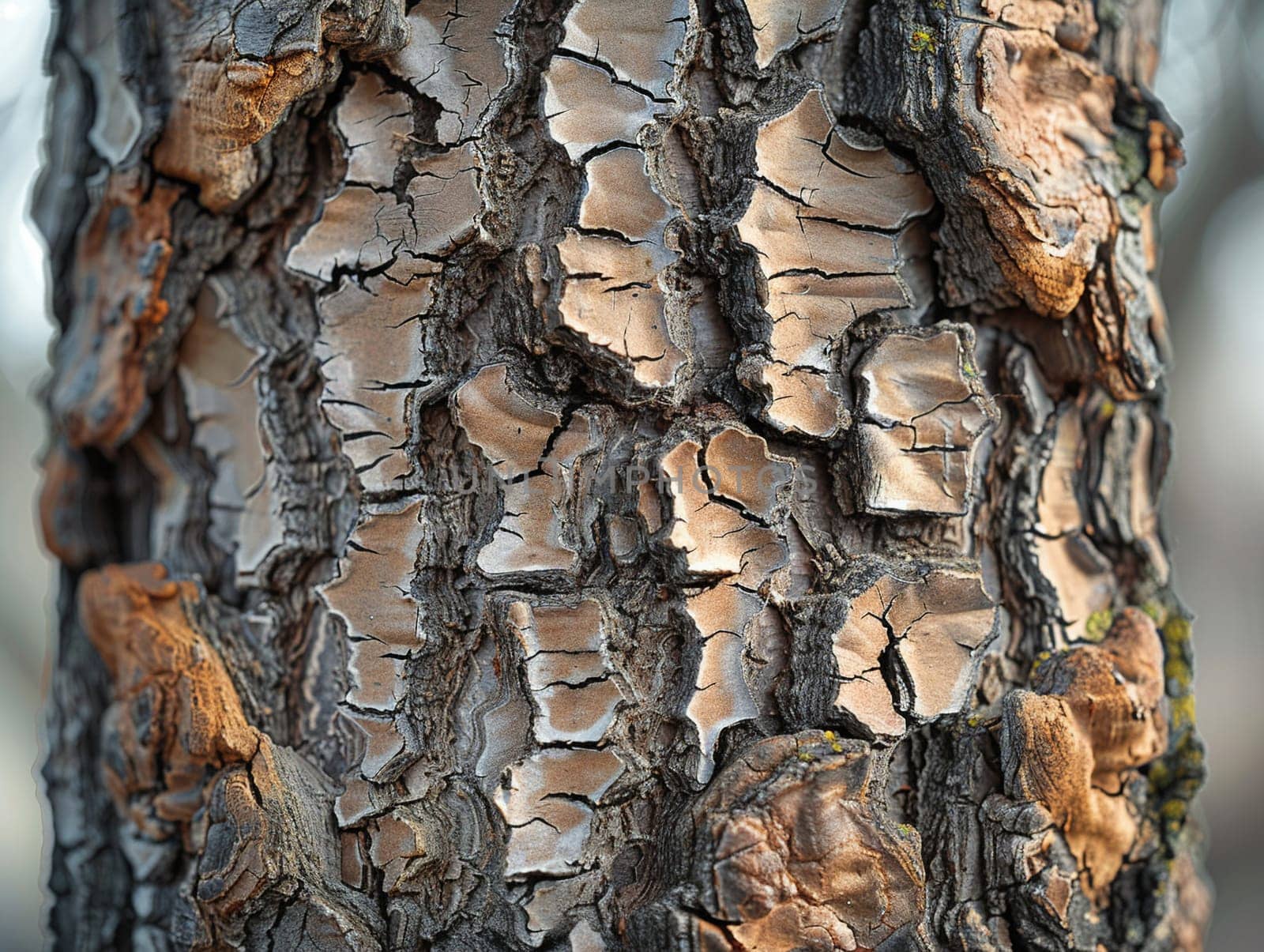 The texture of bark on an ancient tree, showcasing the passage of time and nature's resilience.