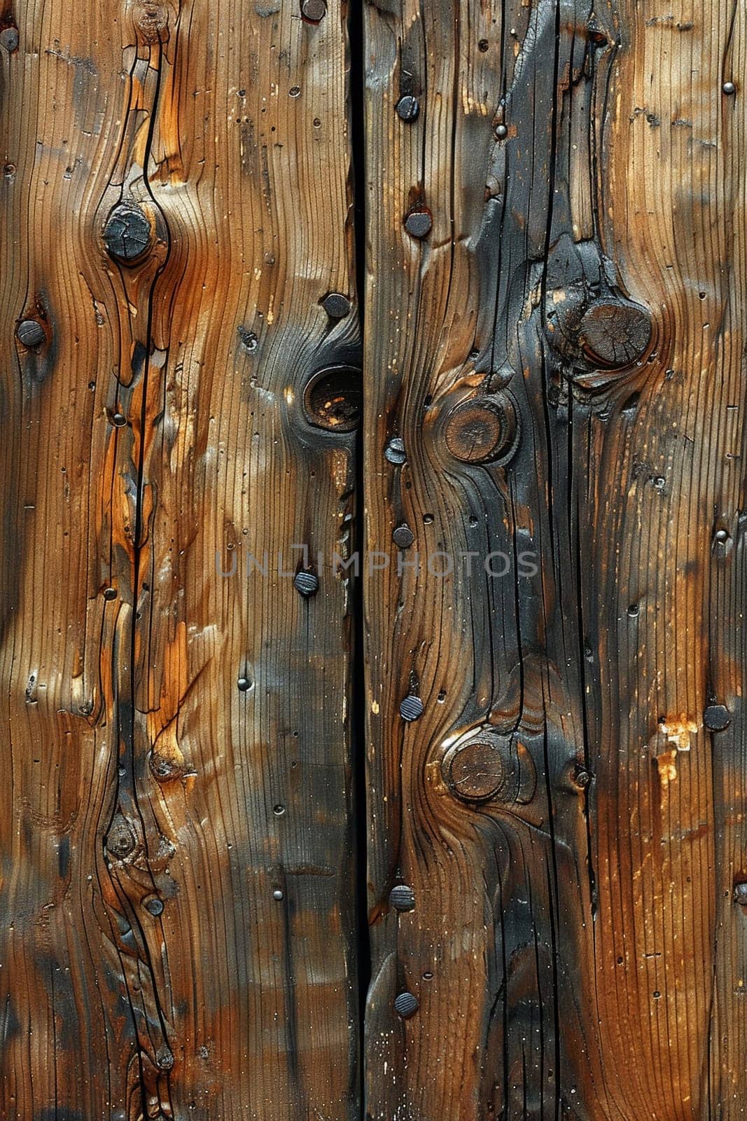 Rustic wood grain texture close-up by Benzoix