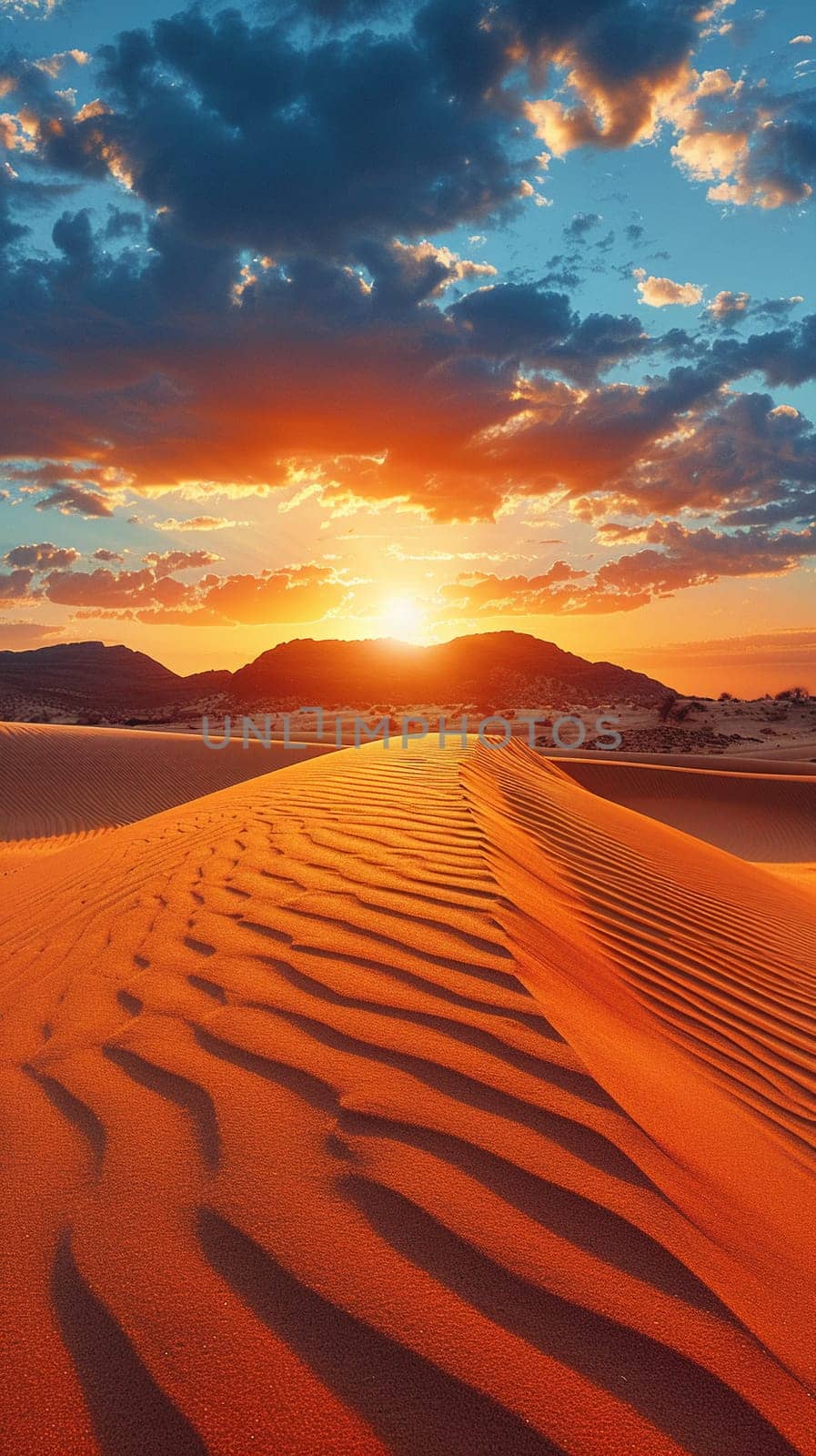 Warm desert sand patterns at sunset by Benzoix