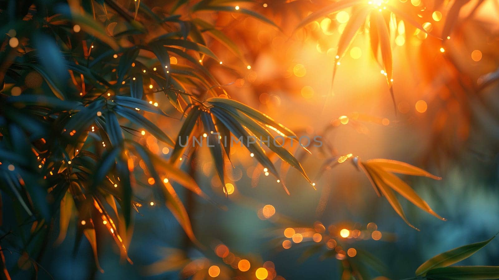 Sunlight casting shadows through a bamboo forest, representing tranquility and natural patterns.