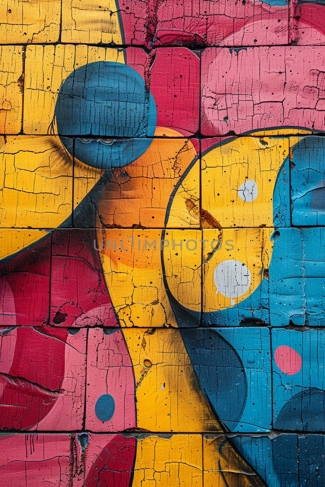Vibrant graffiti wall in urban setting by Benzoix