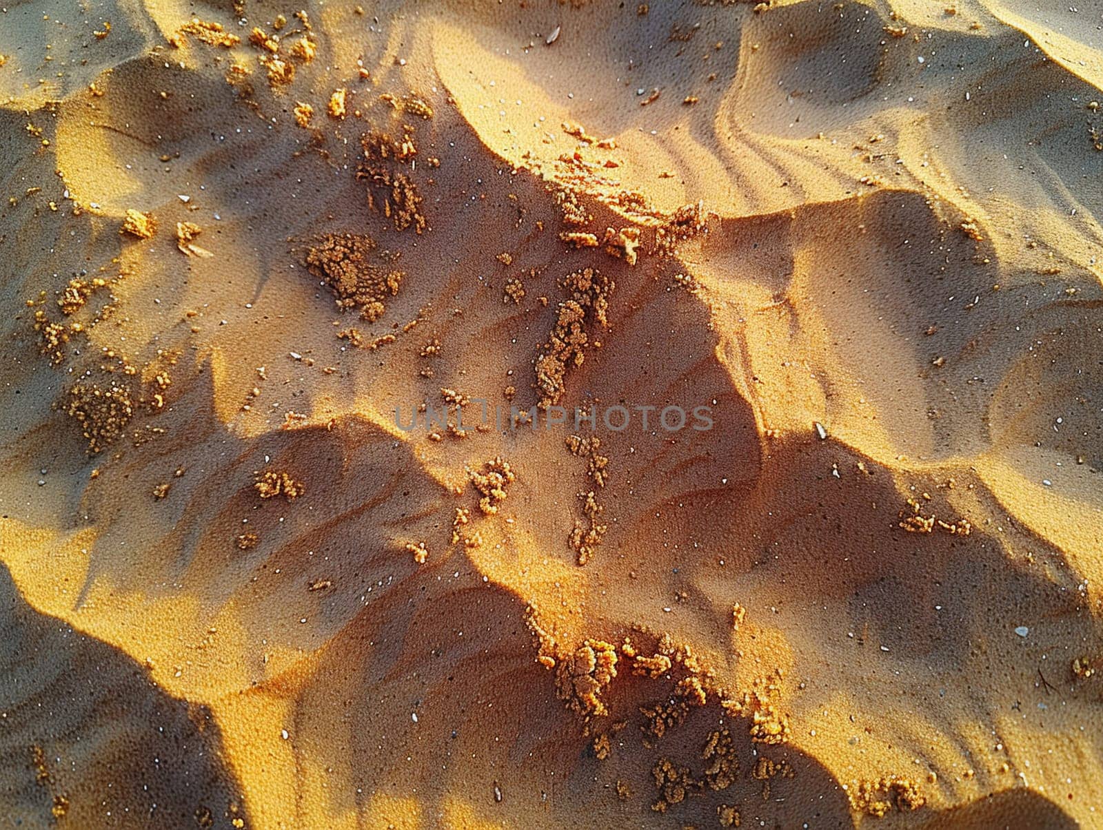 Warm desert sand patterns at sunset by Benzoix