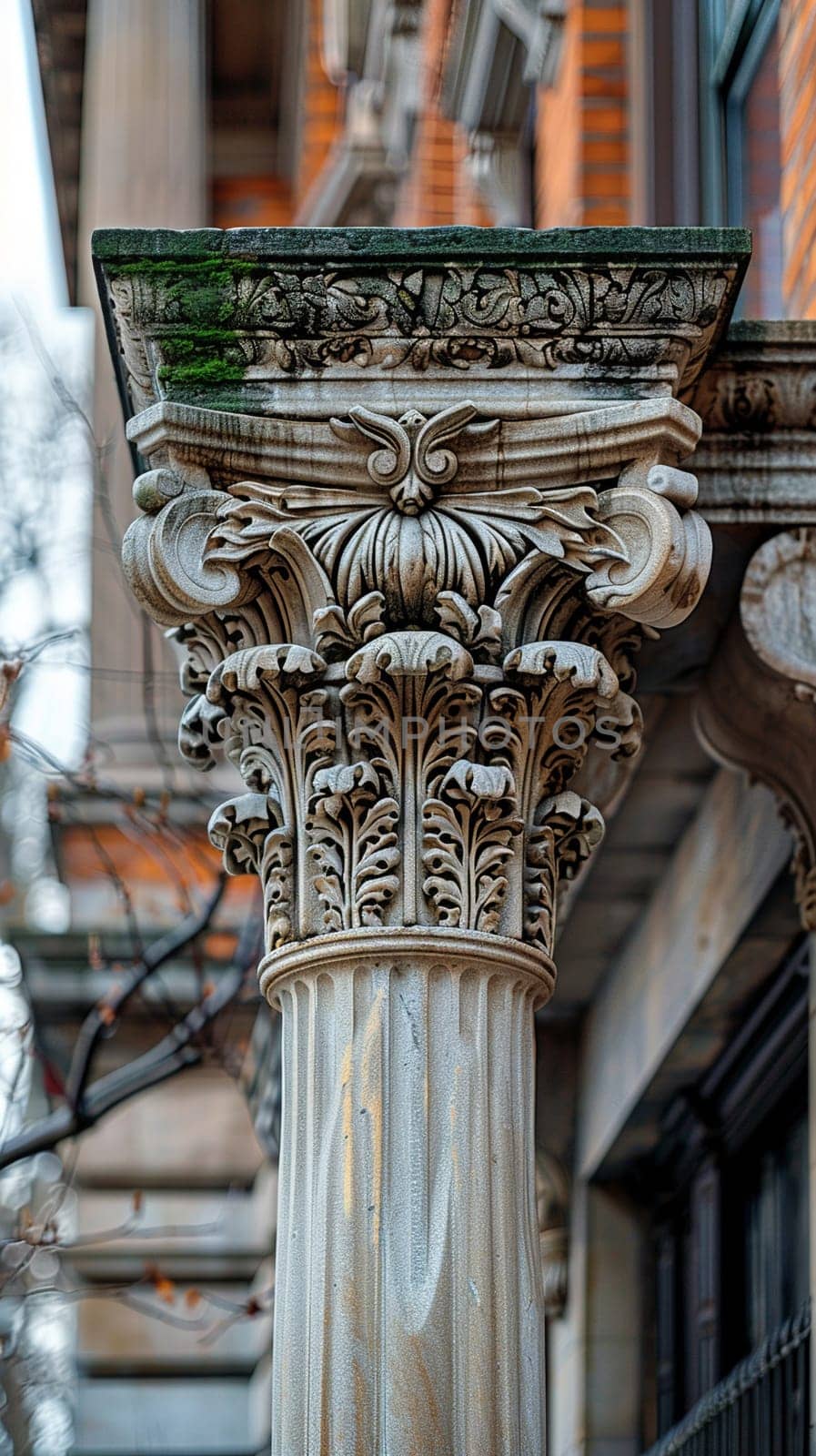 Close-up of intricate architectural details on a historic facade, showcasing craftsmanship and heritage.