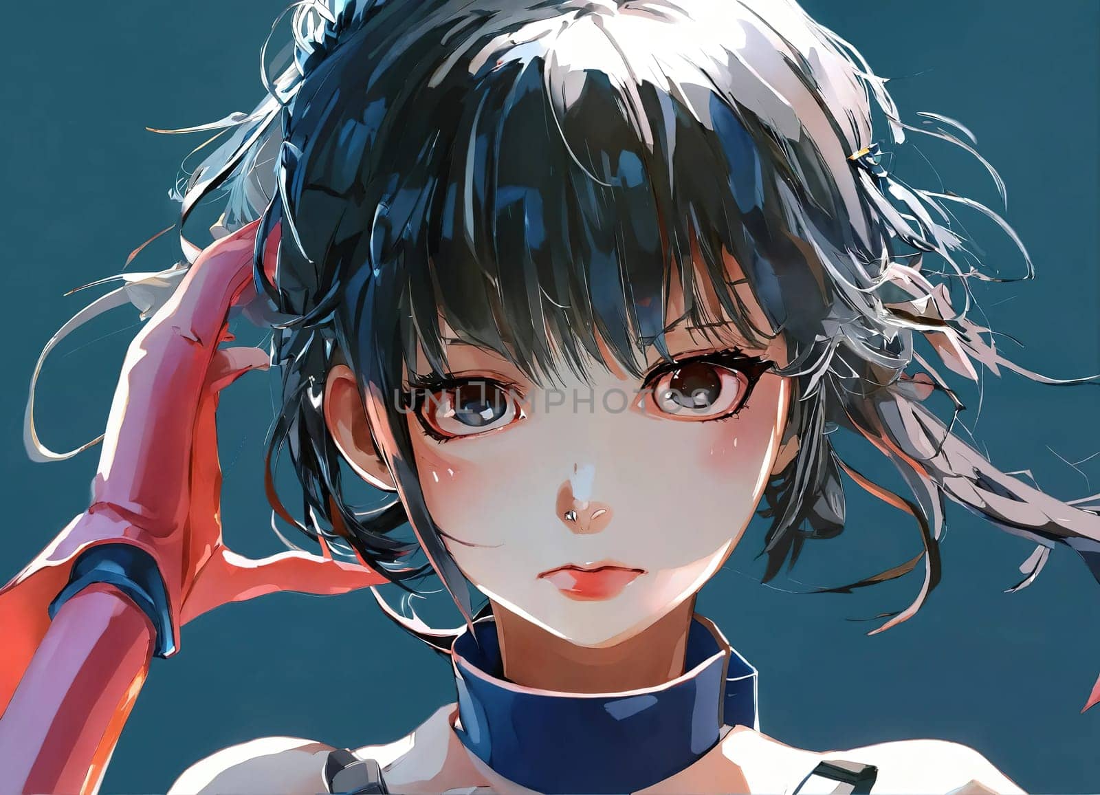 Anime heroine girl. Generative AI. High quality photo