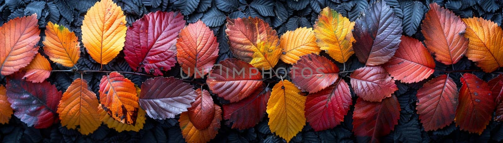 Close-up of colorful autumn foliage by Benzoix