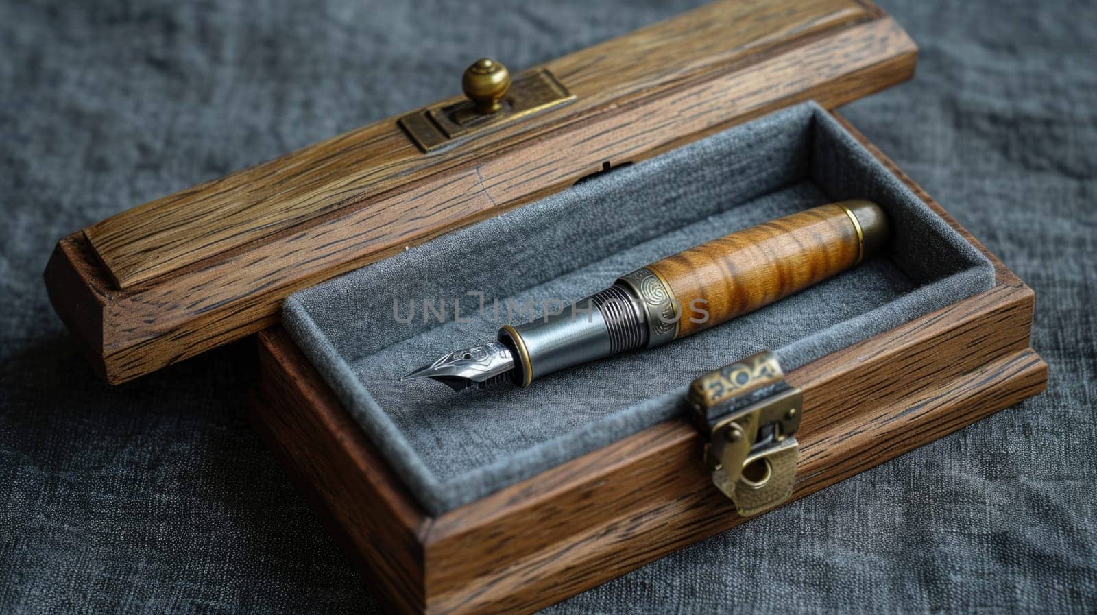 stylish fountain pen with a stylish box on the table.