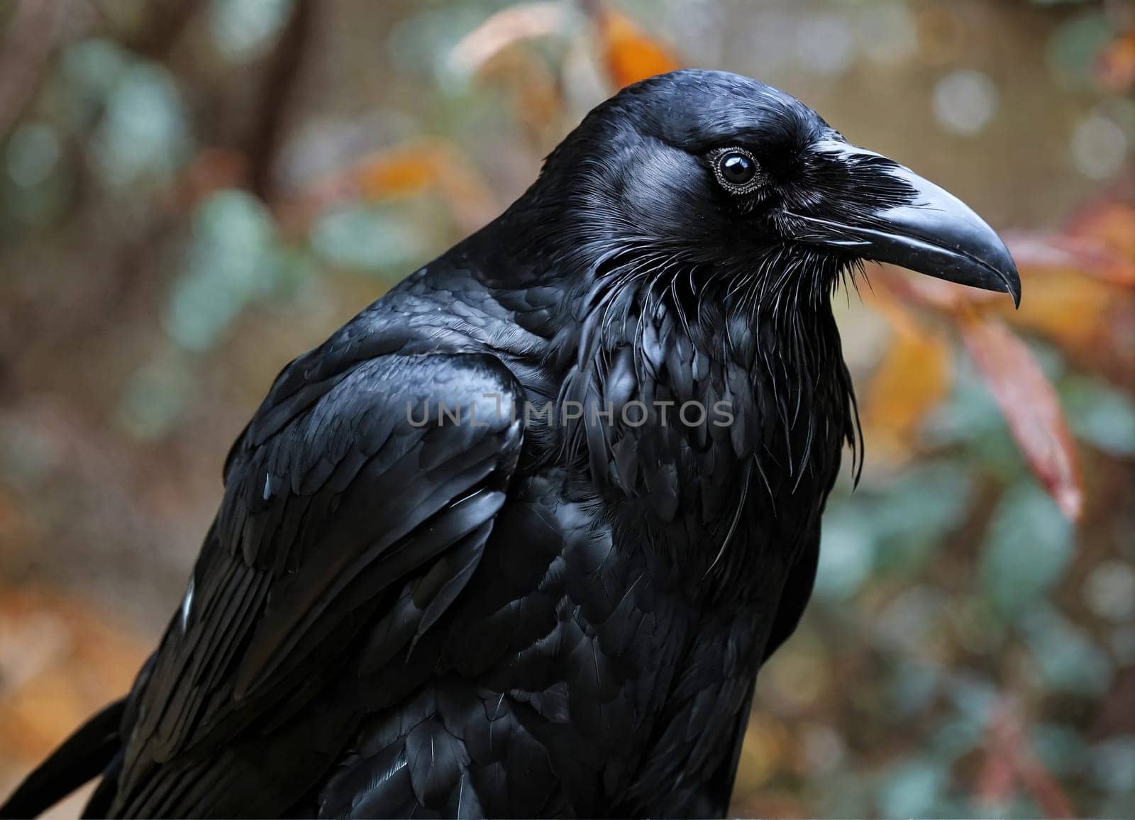 Black Raven. Generative AI. High quality photo
