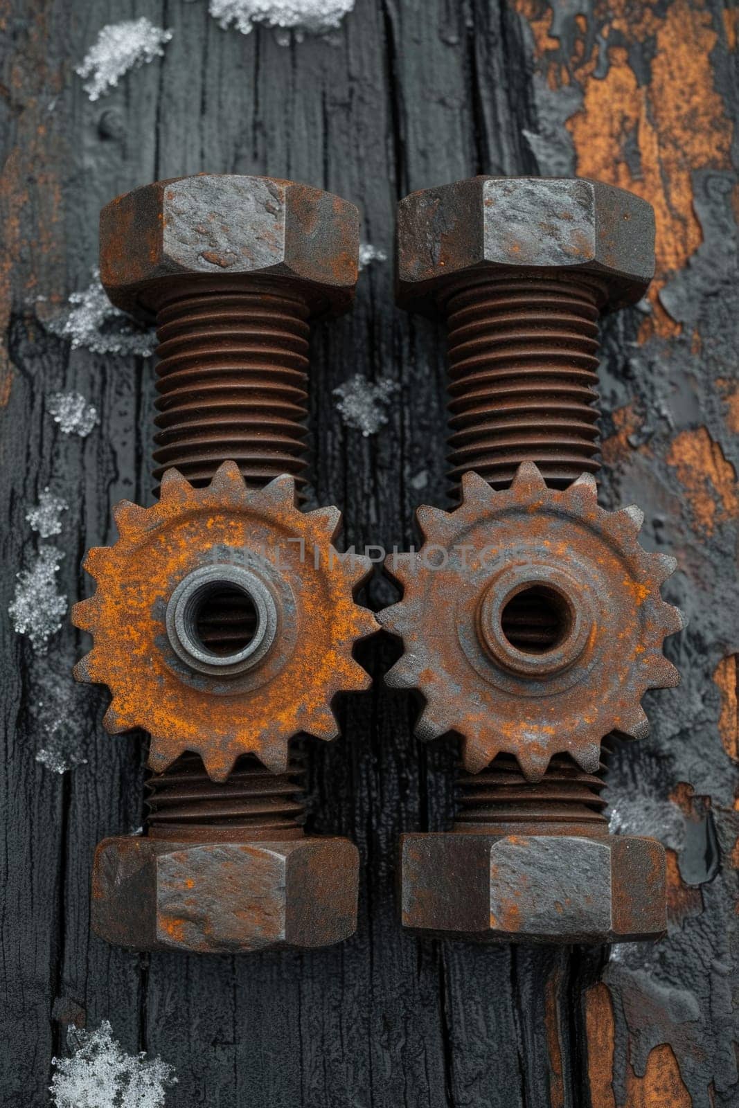 Details The gear is made of metal. Mechanical gears made of steel.