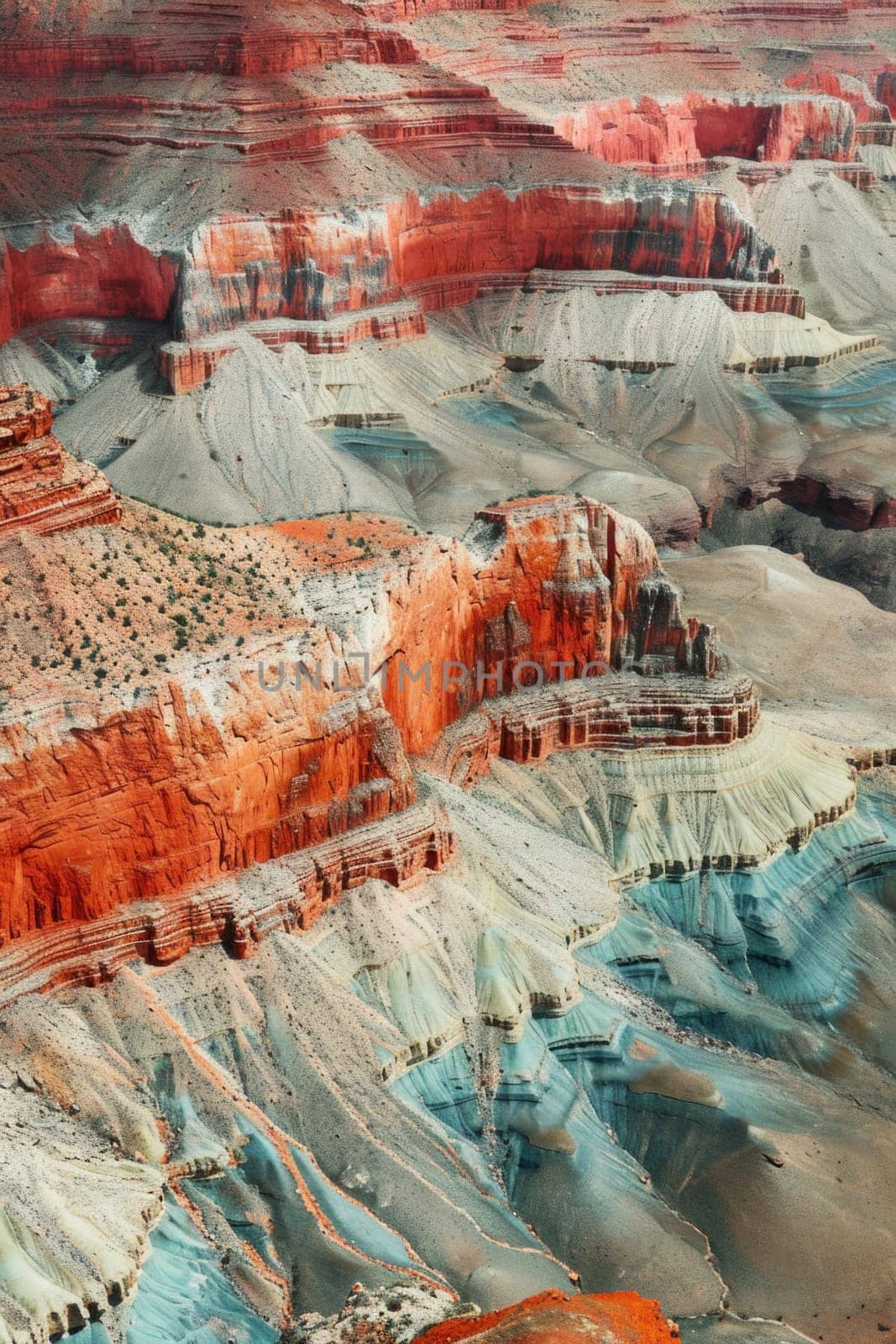 the bright colors of the Arizona gorge. sandstone cliffs in the Grand Canyon. by Lobachad