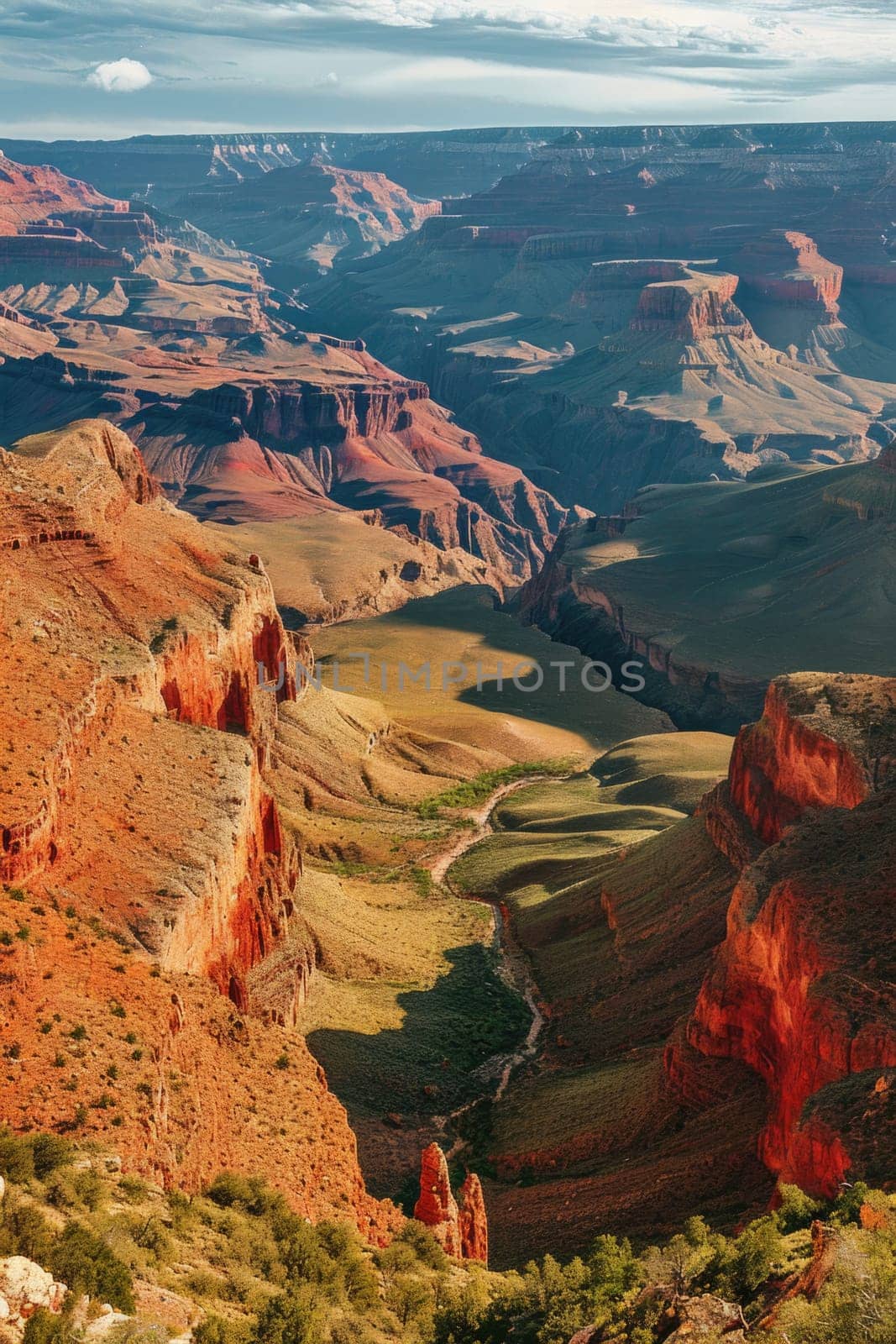 the bright colors of the Arizona gorge. sandstone cliffs in the Grand Canyon. by Lobachad