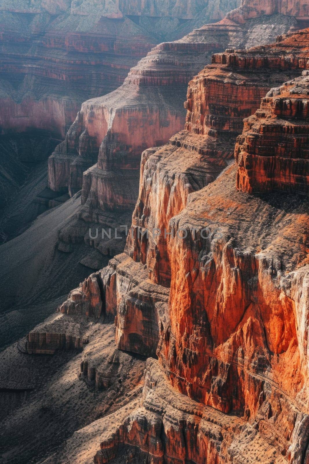 the bright colors of the Arizona gorge. sandstone cliffs in the Grand Canyon. USA. Arizona by Lobachad