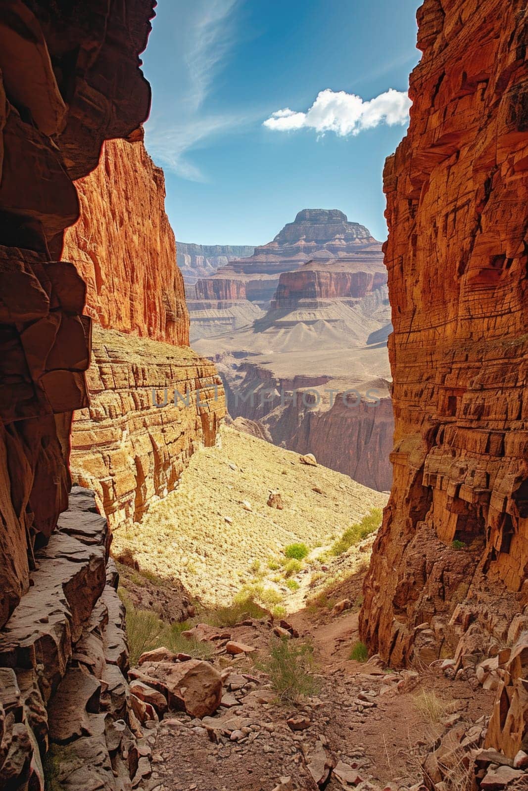 the bright colors of the Arizona gorge. sandstone cliffs in the Grand Canyon. by Lobachad