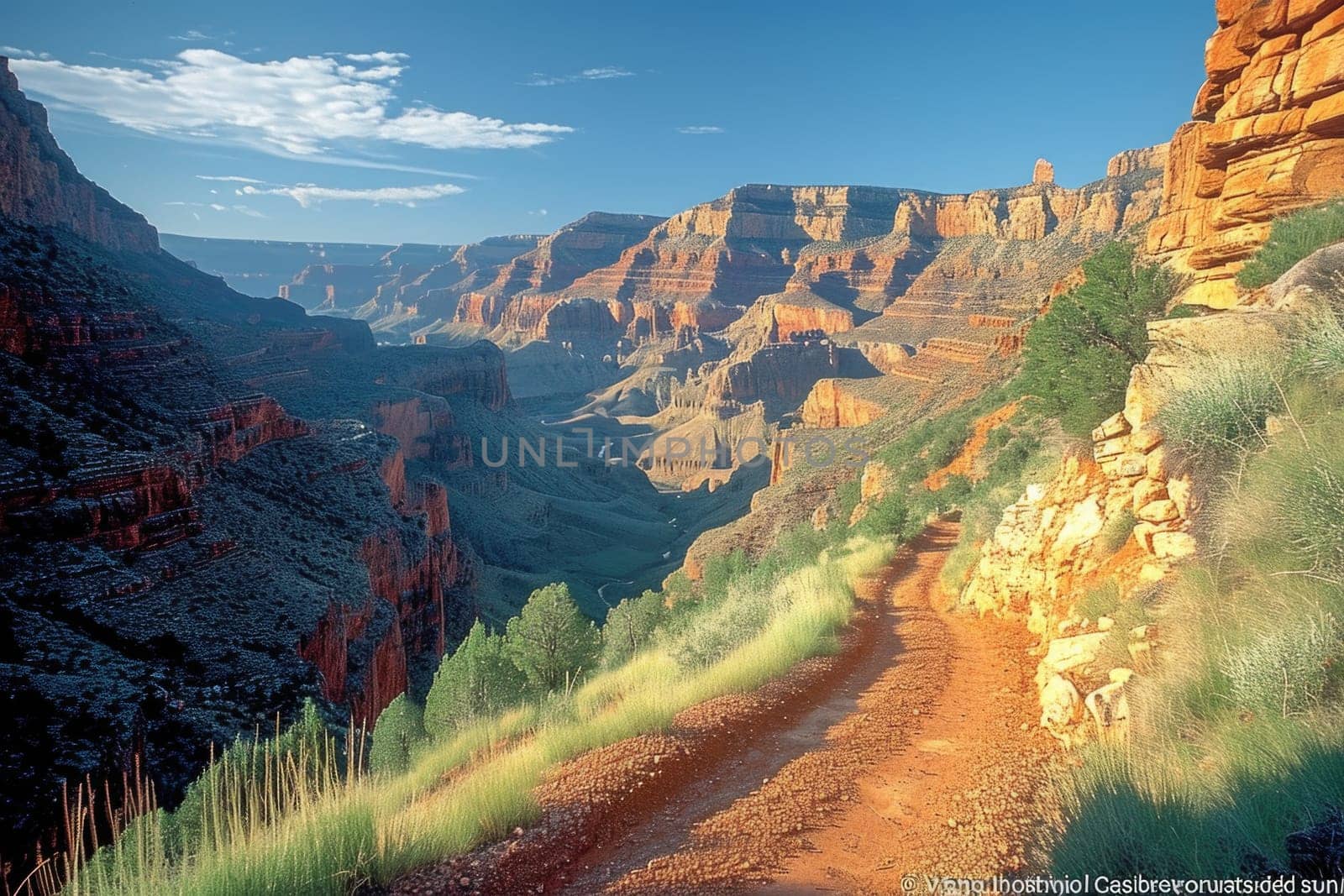 the bright colors of the Arizona gorge. sandstone cliffs in the Grand Canyon.