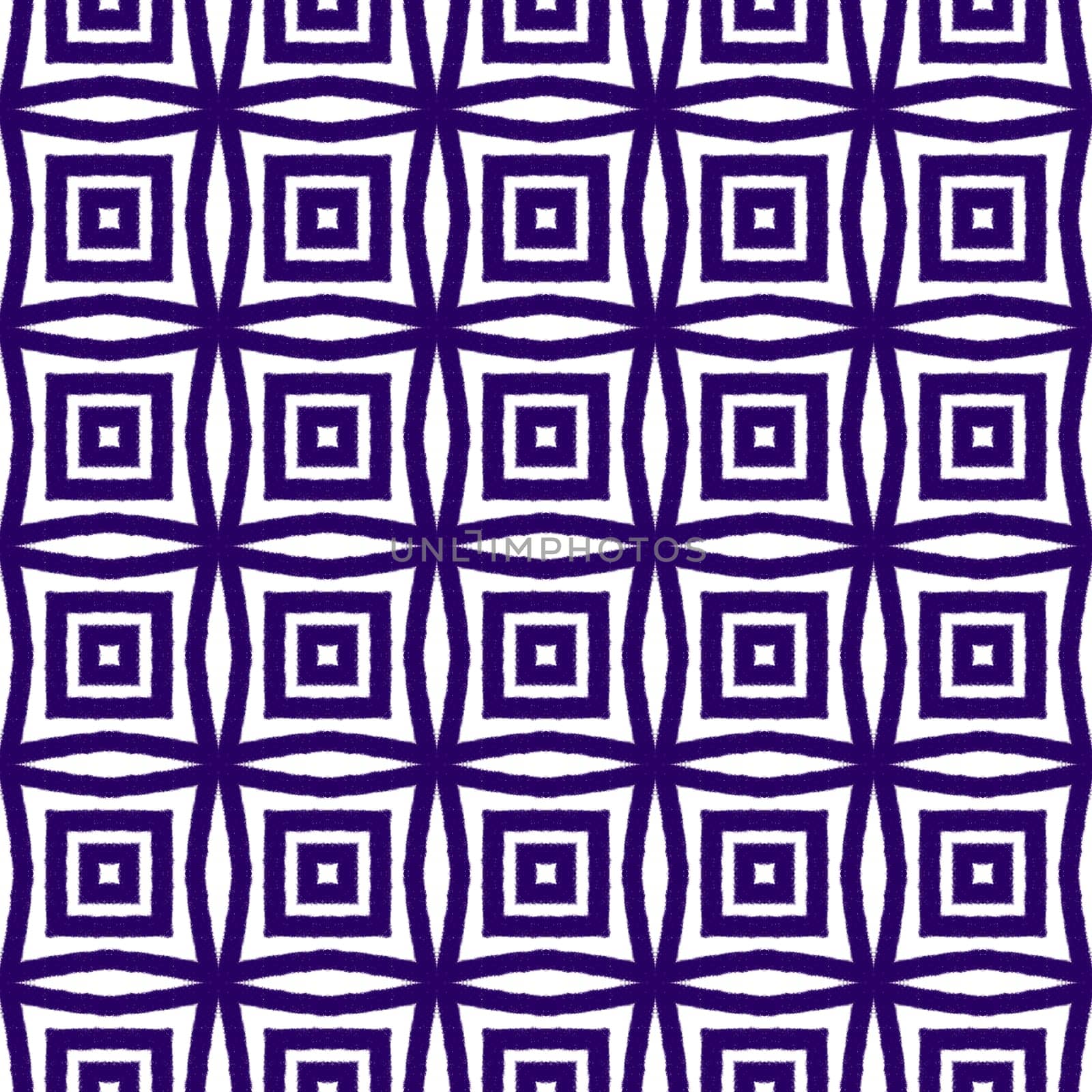 Tiled watercolor pattern. Purple symmetrical kaleidoscope background. Textile ready classic print, swimwear fabric, wallpaper, wrapping. Hand painted tiled watercolor seamless.