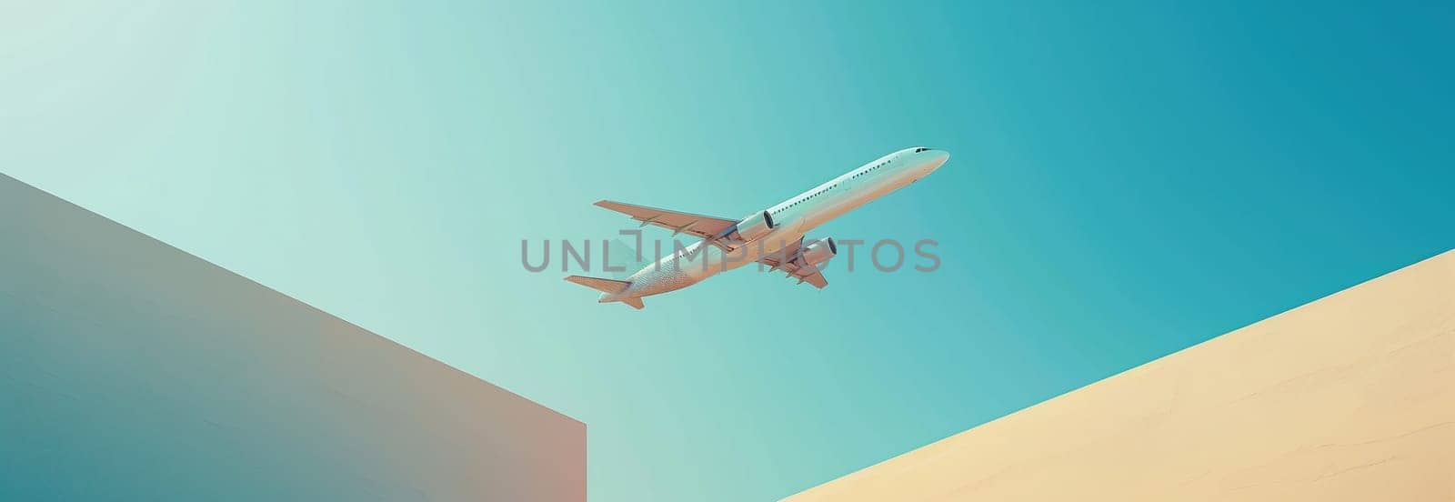 Airplane model on blue background by Andelov13