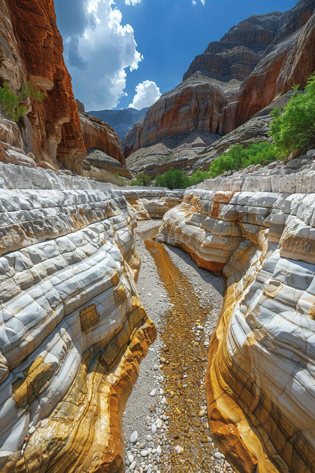 Layered rock formations in a canyon, capturing geological beauty and natural history.