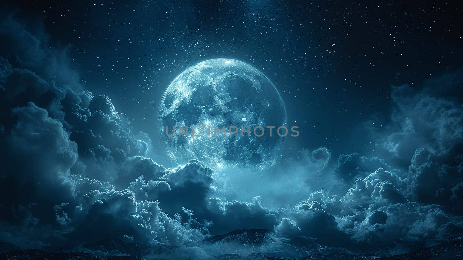 Moonlit clouds in a night sky, suitable for mysterious and dreamy designs.