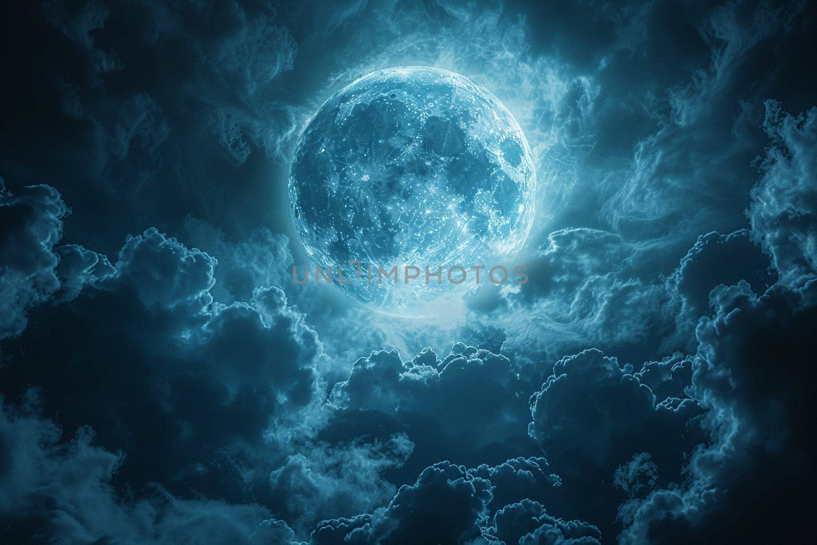Moonlit clouds in a night sky by Benzoix