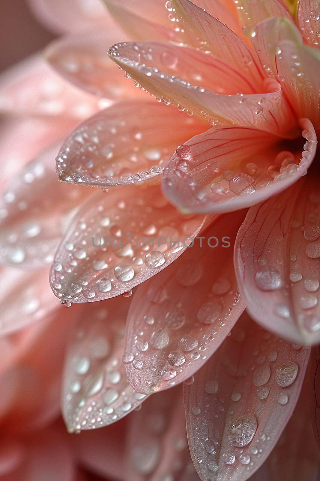 Delicate flower petals close-up with dew, for beauty and nature-inspired projects.