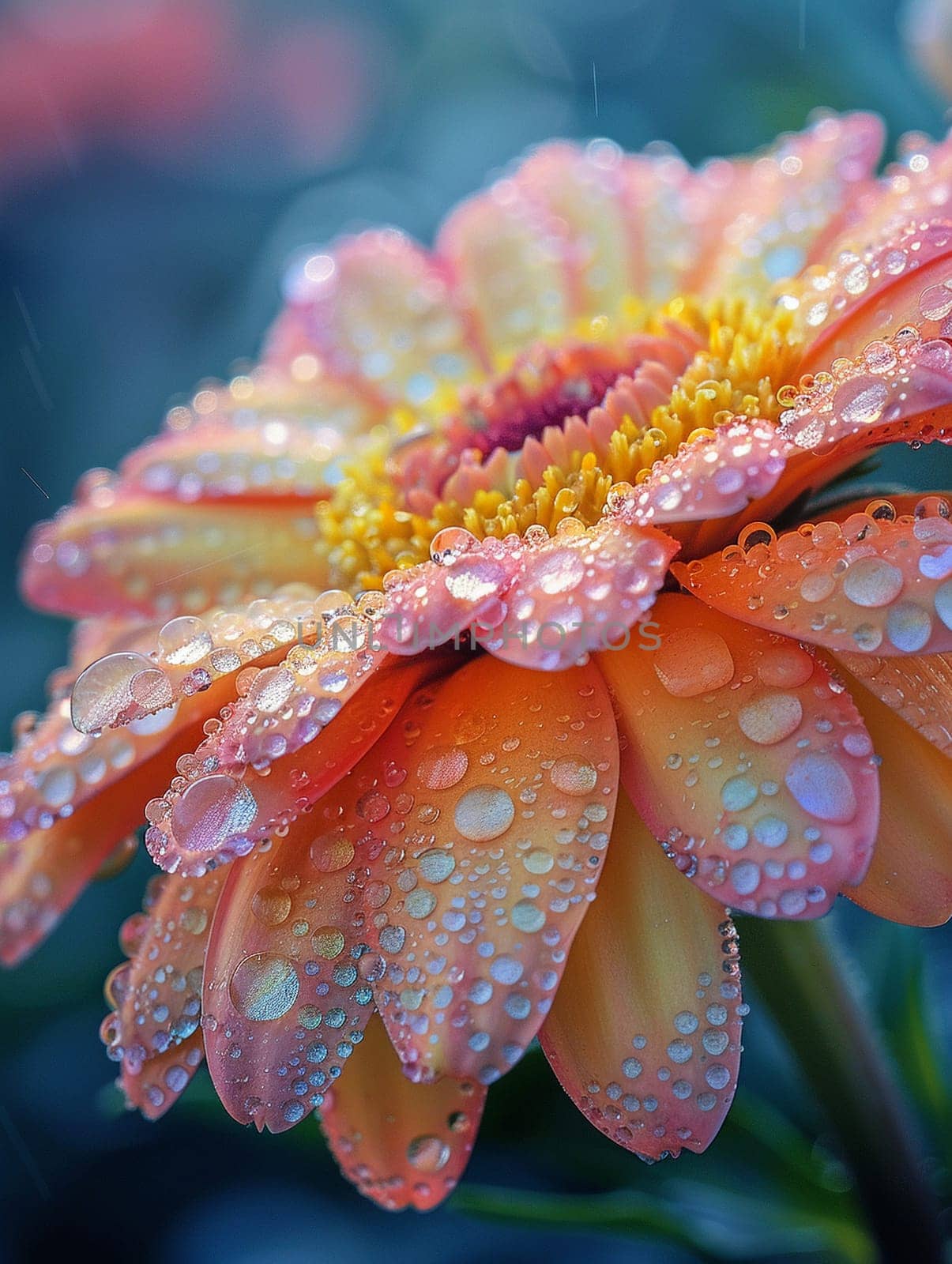 Fresh dew on a colorful garden flower by Benzoix