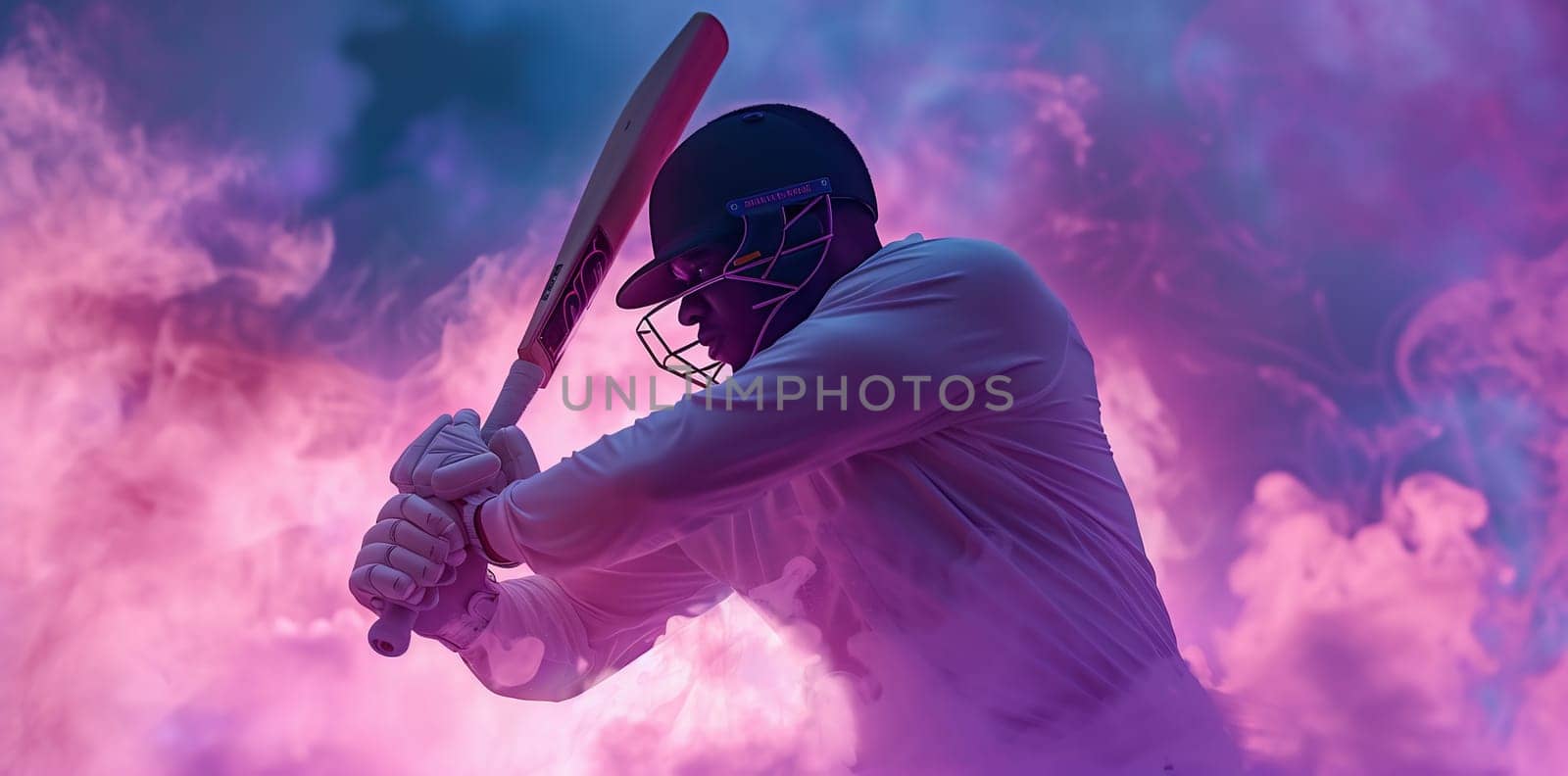 illustration of batsman playing cricket championship sports. High quality photo