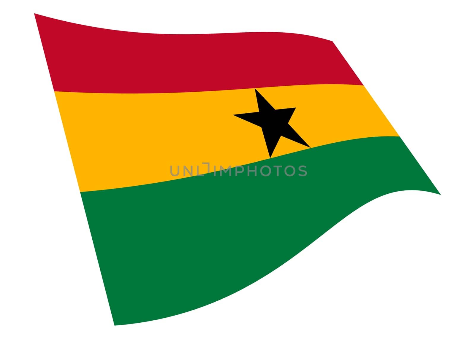 Ghana waving flag graphic with clipping path by VivacityImages