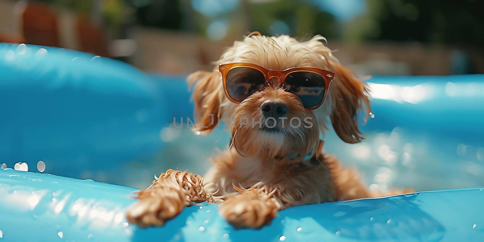 happy puppy dog with sunglasses. High quality photo