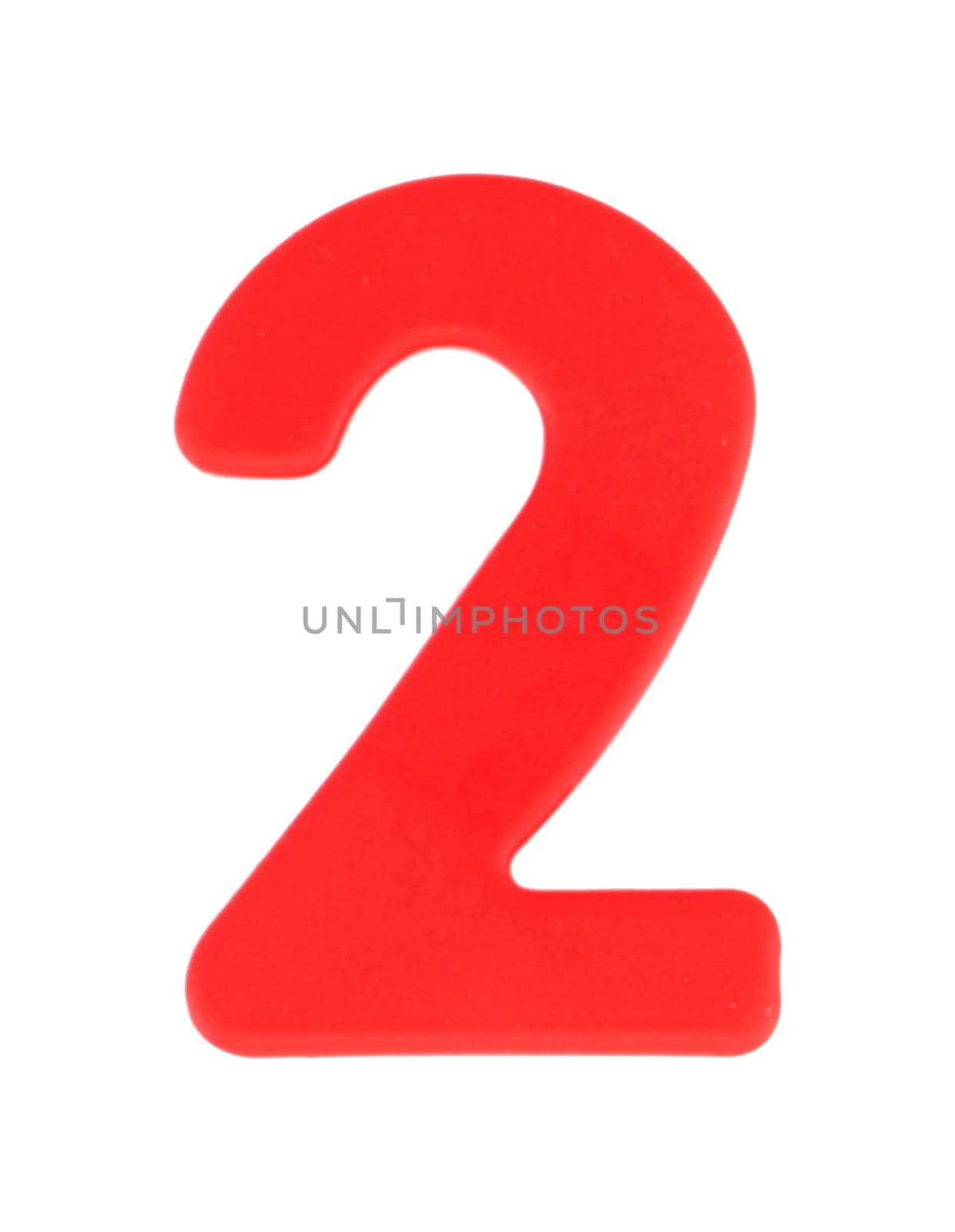 A 2 two magnetic letter on white with clipping path