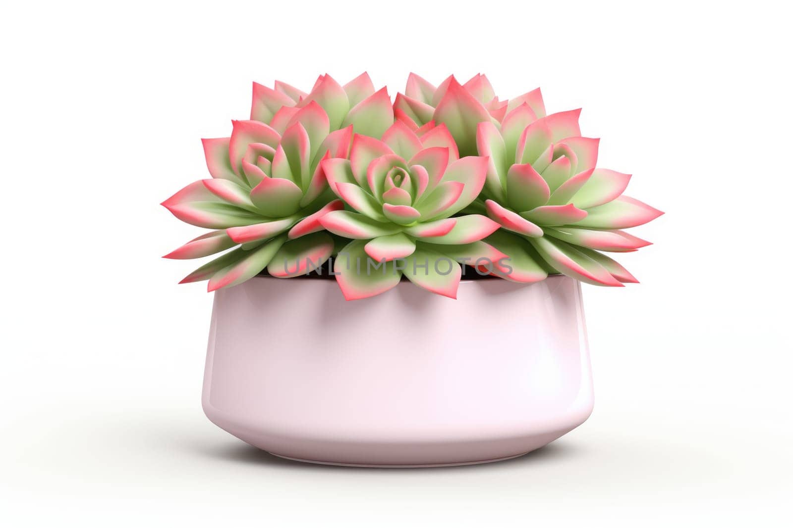 Succulent in Pot isolated on white background, Echeveria close-up. by Ramanouskaya