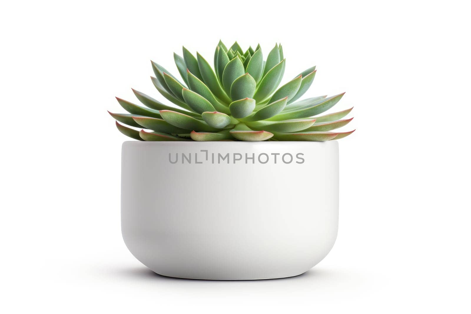 Succulent in Pot isolated on white background, Echeveria close-up. by Ramanouskaya