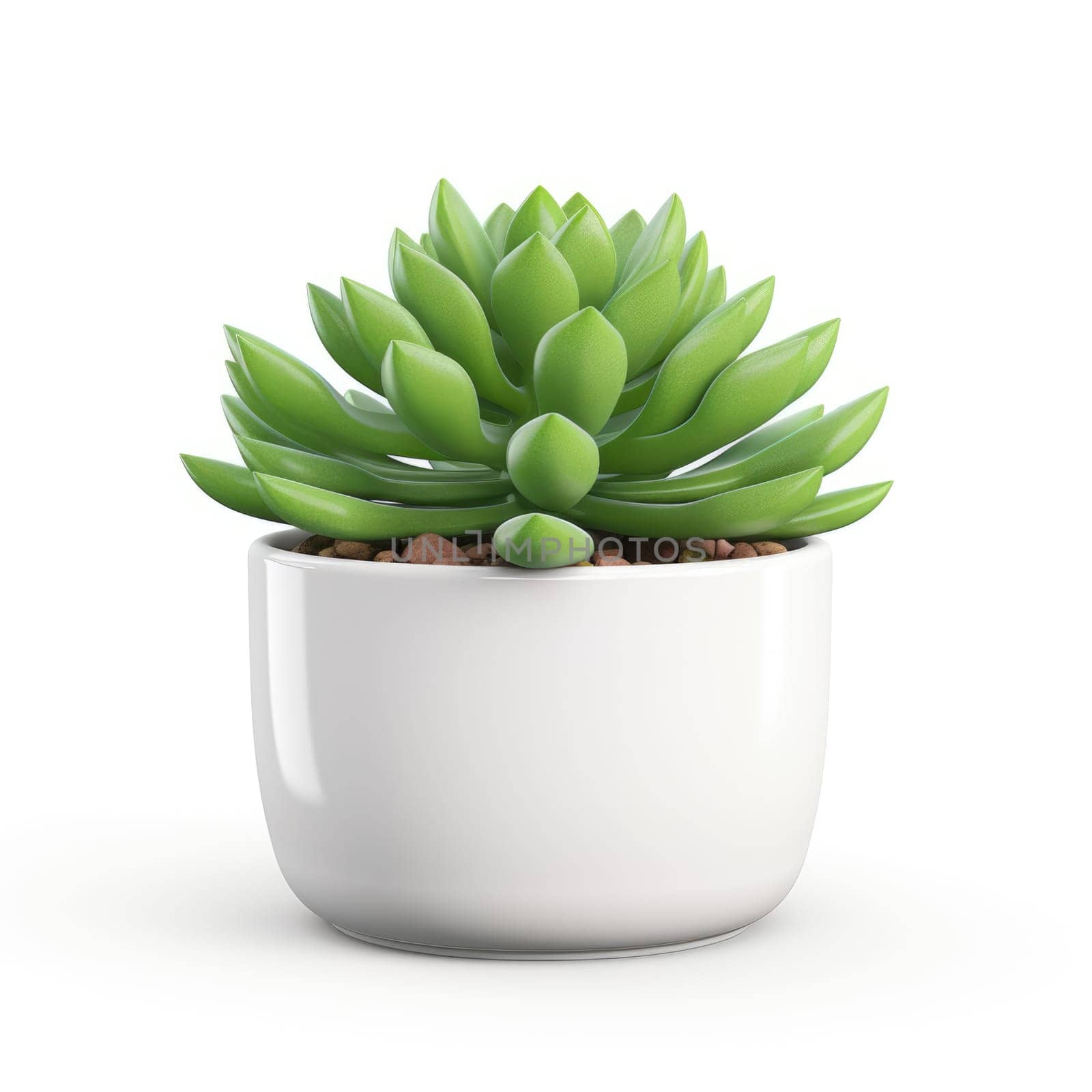Succulent in Pot isolated on white background, Echeveria close-up