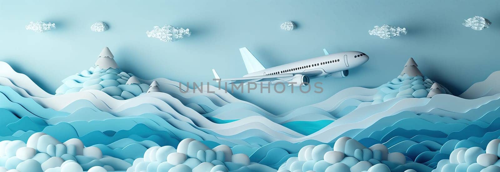 Airplane model on blue background. High quality photo