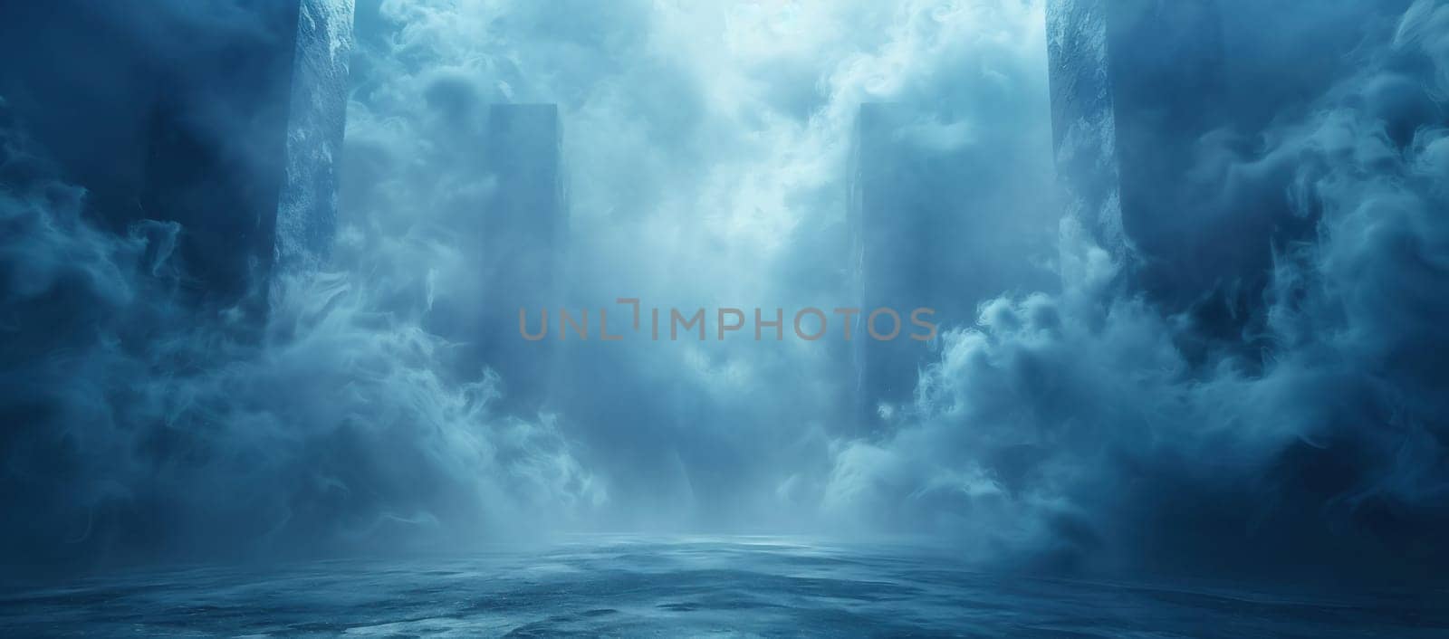 Epic sea background, storm in the sea. Digital illustration, digital painting. High quality photo