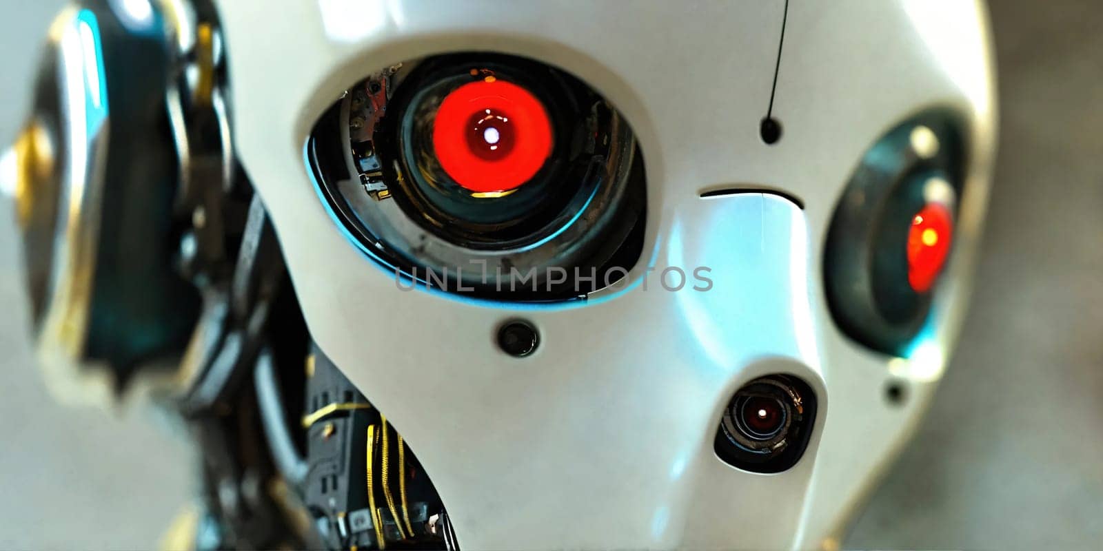 A white robot that looks like a human. Generative AI by gordiza