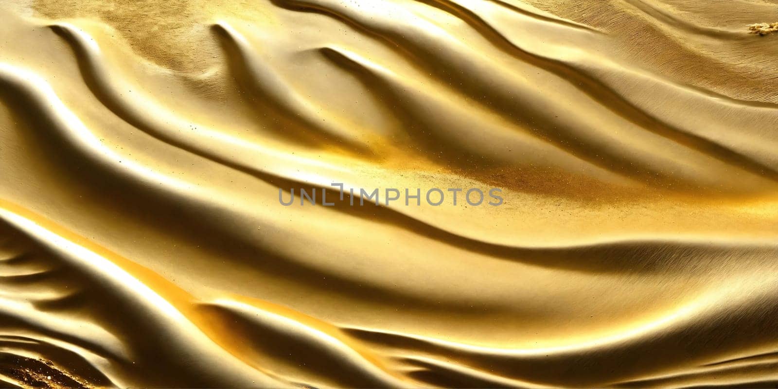 Golden waves. Sea at sunset. Generative AI. High quality photo
