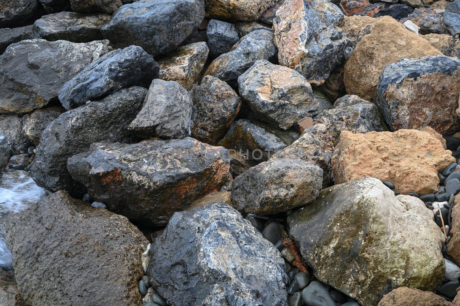 stones on the seashore background, stone texture by Mixa74