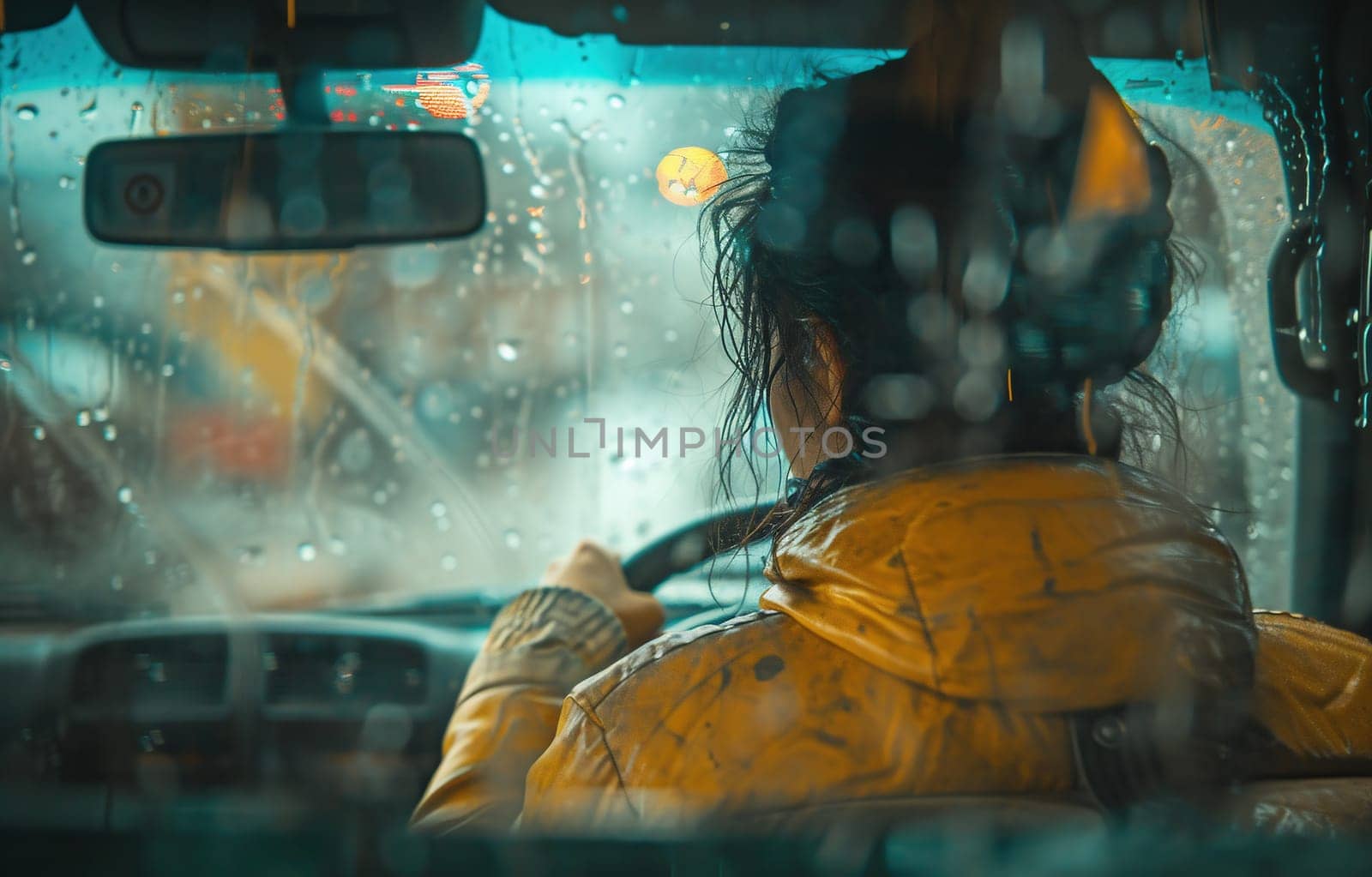 Young beautiful girl driver in the car. High quality photo