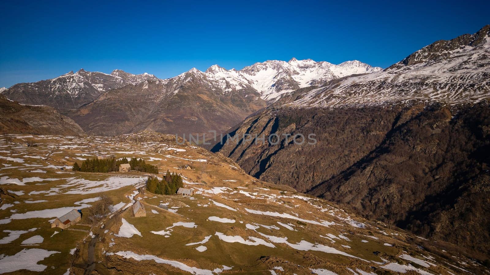 Sunset over the Pyrenees mountains near Gavarnie, High quality 4k footage