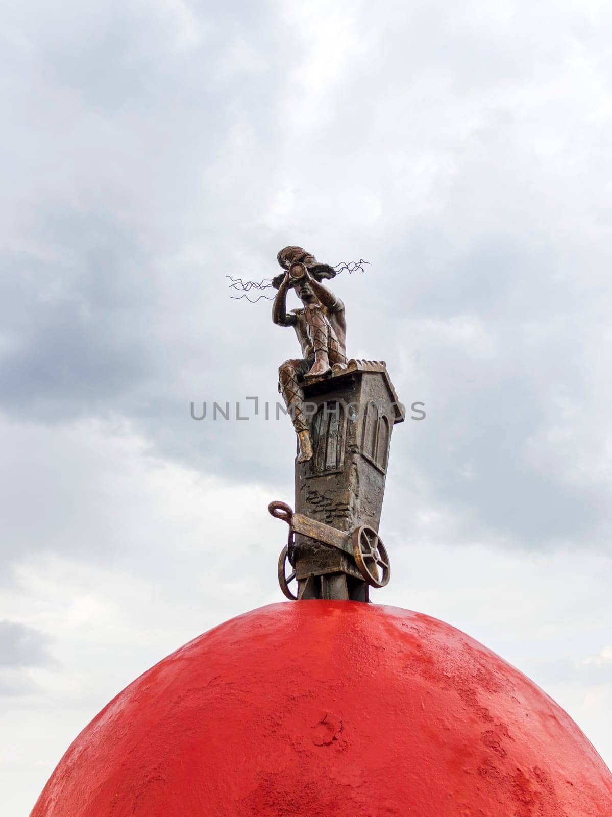 03.03.2024 - Camaguey, Santa Lucia, Cuba - Marta Jimenez sculpture topping one of the buildings in the city