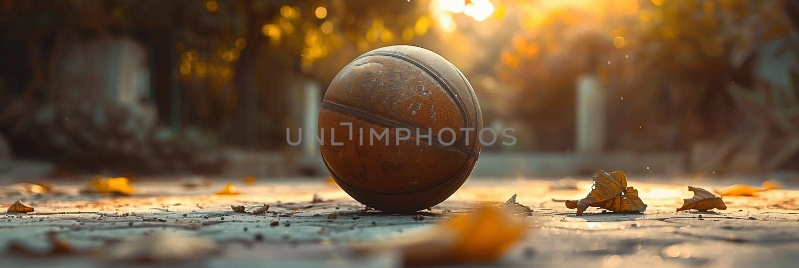 Basketball on urban court. Vintage style. High quality photo