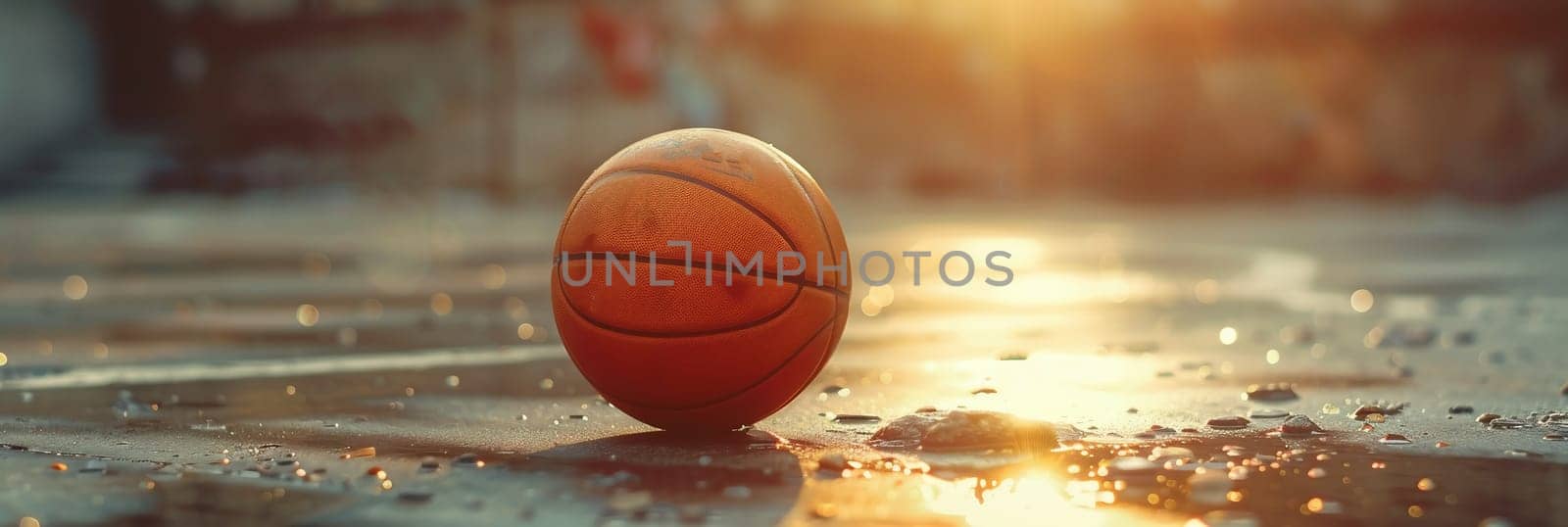 Basketball on urban court. Vintage style by Andelov13